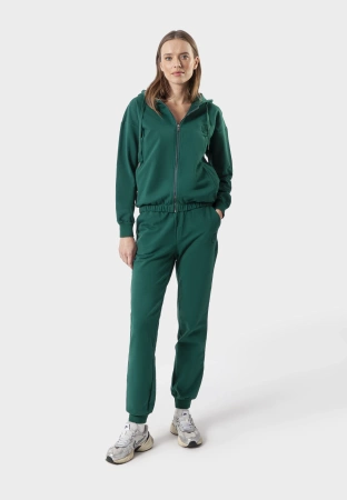 Zielona bawełniana bluza na suwak