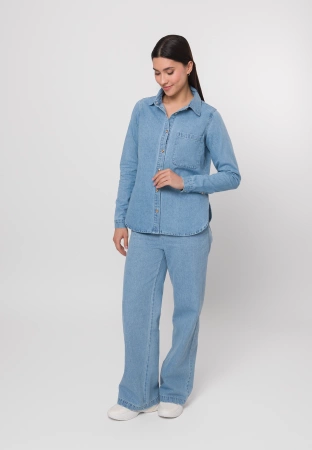 Jeansowa koszula zapinana na guziki