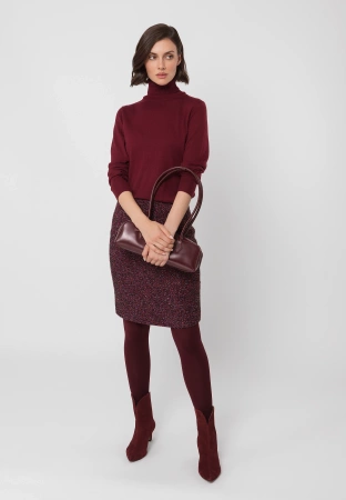 Bordowa spódnica ołówkowa