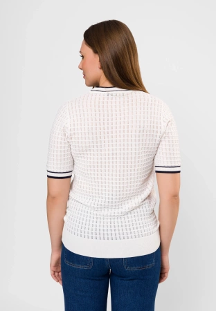Ecru bluzka o oryginalnej strukturze