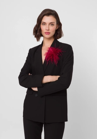 Czarny dwurzędowy żakiet