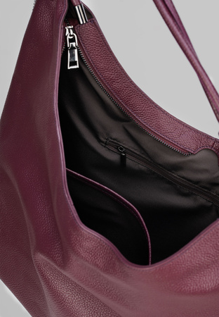 Duża fioletowa torebka z ozdobnym paskiem