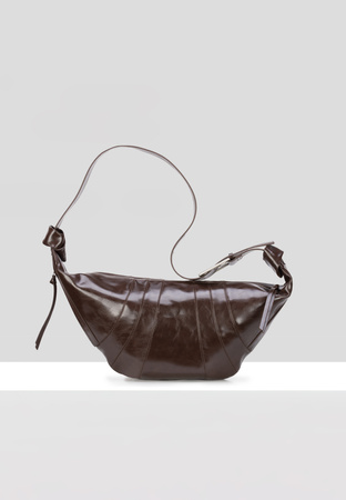 Brązowa torebka nerka z miękkiej skóry