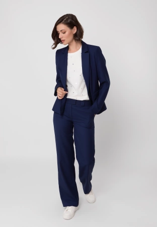 Garniturowe spodnie z prostą nogawką