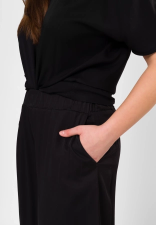 Czarne wiskozowe spodnie