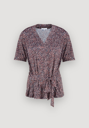 Bluzka z cienkiej tkaniny z paskiem