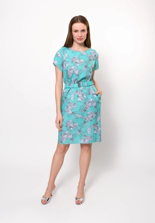 Sukienka z wiskozą w białe kwiaty