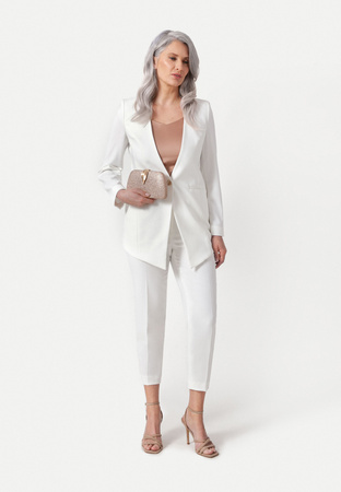 Żakiet ecru o dłuższym kroju