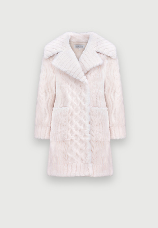 Delikatnie różowe futro 100% wełna