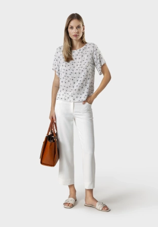 Spodnie cropp w kolorze ecru