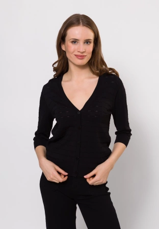 Czarny kardigan z rękawkiem ¾