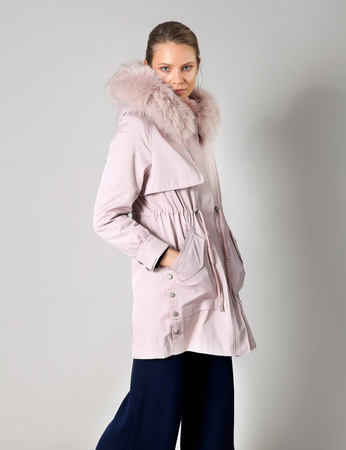 Różowa parka z odpinaną podszewką