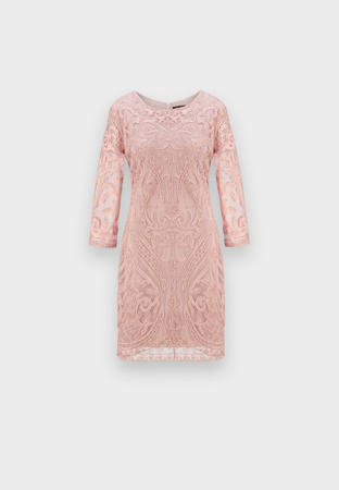 Różowa ażurowa sukienka