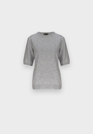 Szara bluzka z wełny merino i kaszmiru