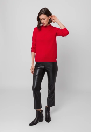 Czerwony półgolf 100% wełna