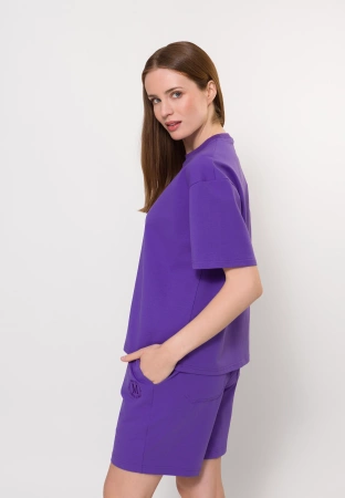 Bawełniane dresowe spodenki w kolorze fioletowym