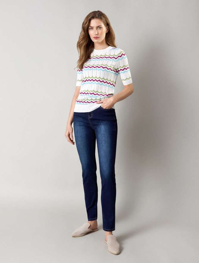 Granatowe jeansowe spodnie