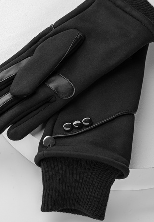 Czarne rękawiczki ze ściągaczem