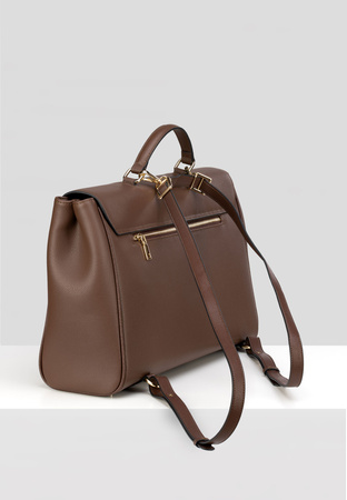 Duża brązowa torba-plecak 100% skóra