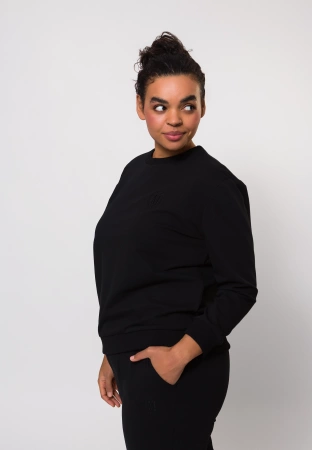 Czarna bawełniana bluza z aplikacją