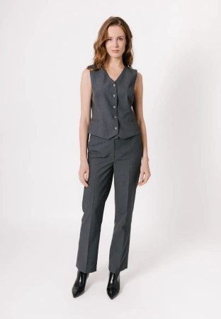 Grafitowe spodnie z prostą nogawką