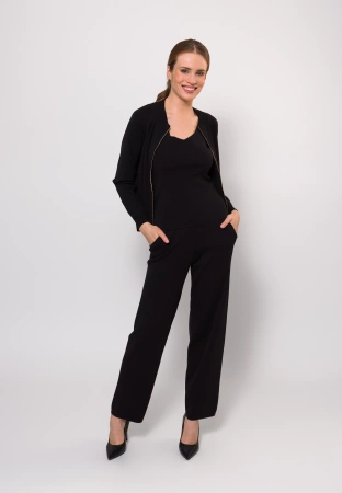 Czarny top z biżuteryjnymi ramiączkami