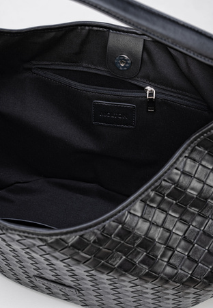 Czarna pleciona torba na ramię