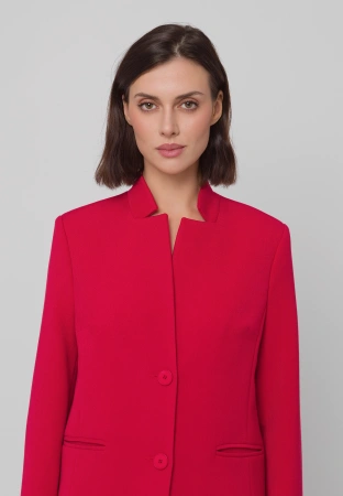 Krótki czerwony płaszcz z wiskozą