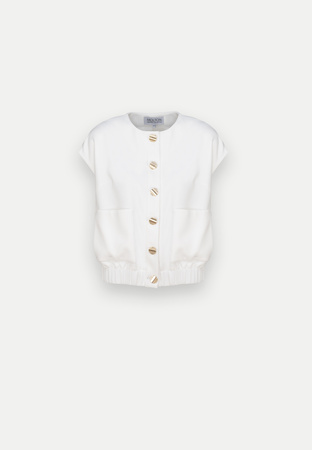 Kamizelka ecru ze złotymi guzikami