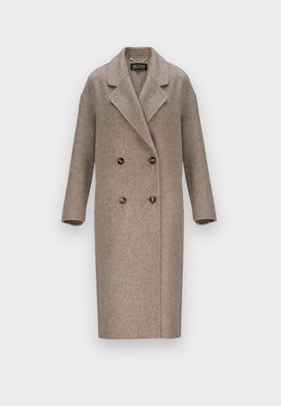 Długi dwurzędowy płaszcz 100% wełna