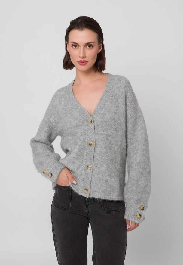 Szary kardigan z alpaką