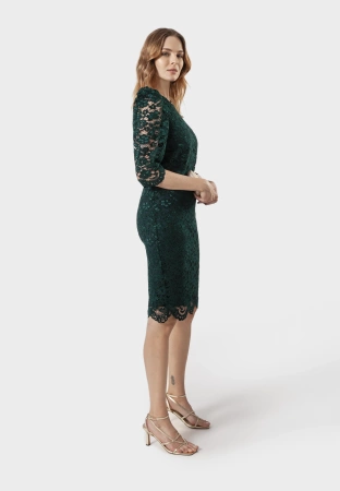 Zielona sukienka z gipiury