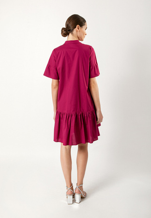 Bawełniana sukienka z asymetryczną falbaną