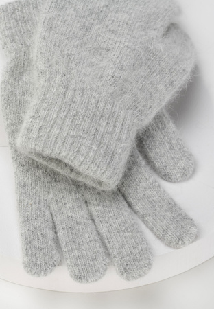 Szare rękawiczki z domieszką wełny