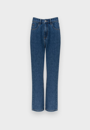 Jeansy z prostą nogawką z wysokim stanem