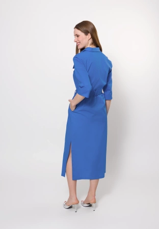 Niebieska bawełniana szmizjerka