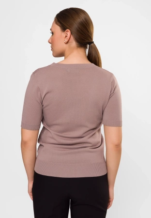 Brązowa bluzka o ażurowym splocie