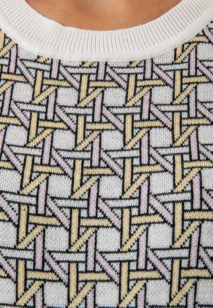 Dzianinowa kamizelka w geometryczny print