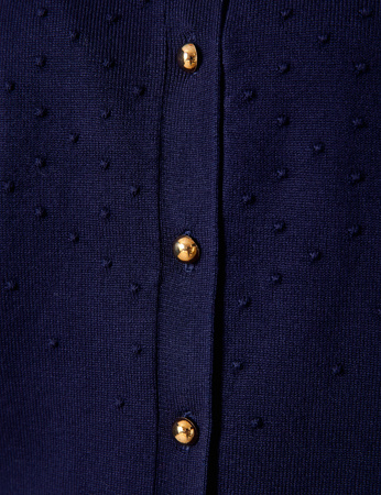 Granatowy kardigan ze złotymi guzikami