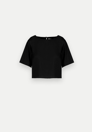 Krótka bawełniana bluzka w czarnym kolorze