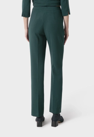 Zielone spodnie z wiskozy w kant
