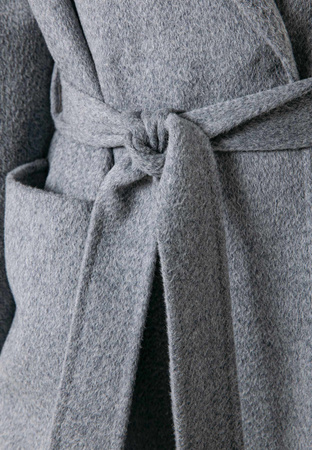 Szary płaszcz double face 100% wełna