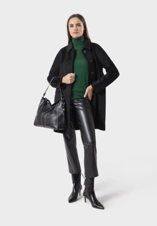 Spodnie z ekoskóry z ozdobnym suwakiem