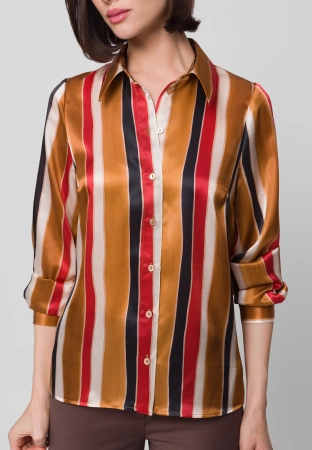 Jedwabna koszula w pasy