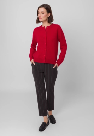Bordowy wełniany kardigan