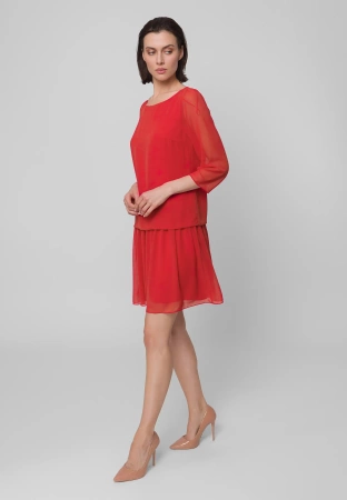 Zwiewna sukienka w kolorze ceglanym