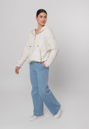 Przeciwdeszczowa kurtka oversize w kolorze jasnego beżu