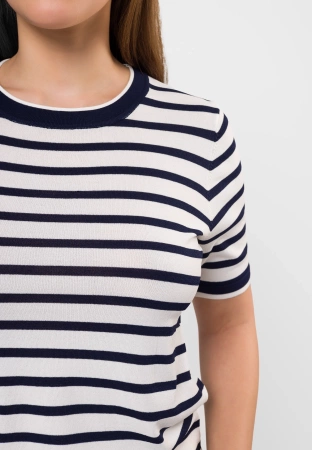 Dzianinowa bluzka w granatowo-białe paski