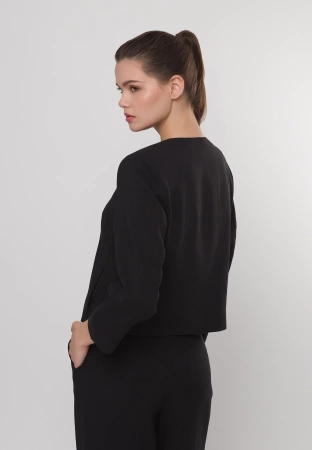 Krótki żakiet z wiskozą i lnem