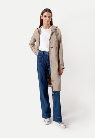 Wodoodporna brązowa kurtka z kapturem